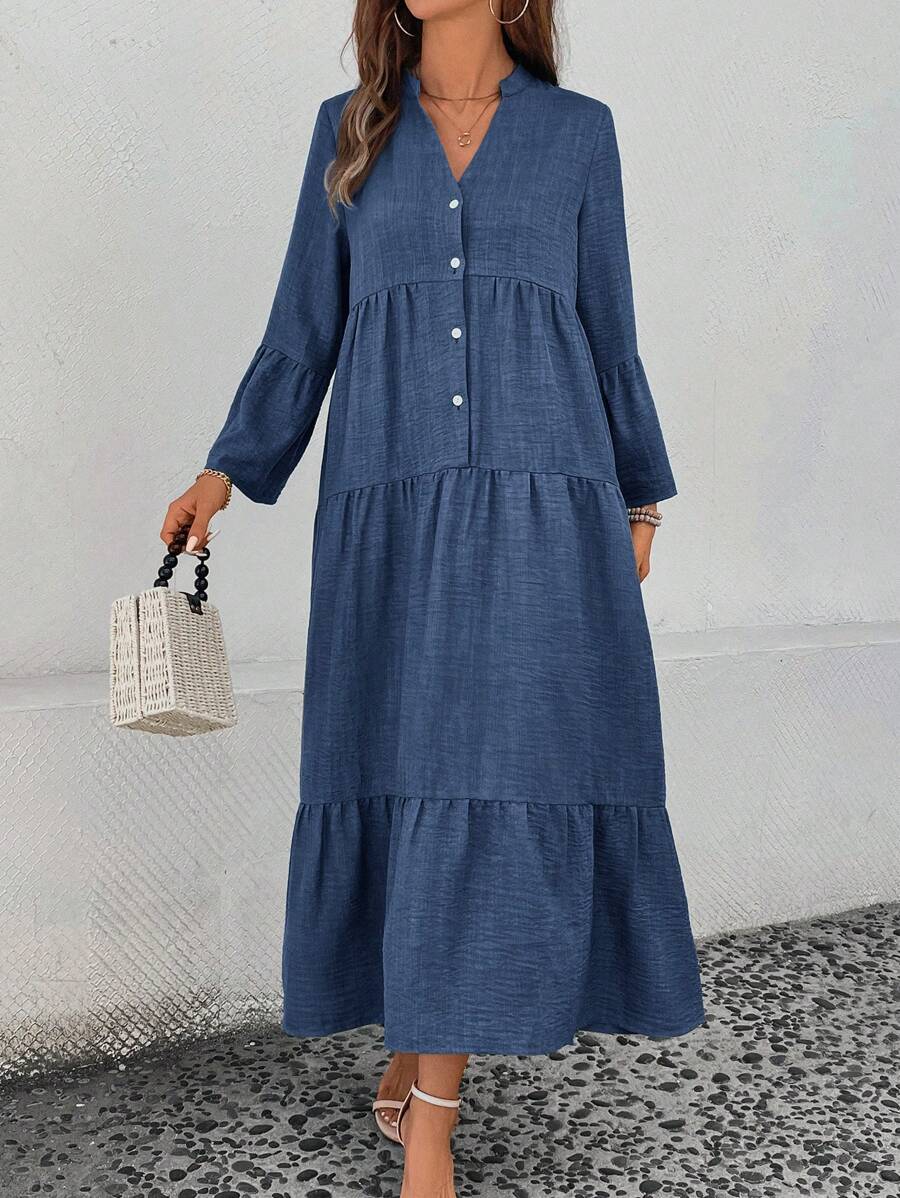 Clara Tiered V Neck Maxi Dress - view 3