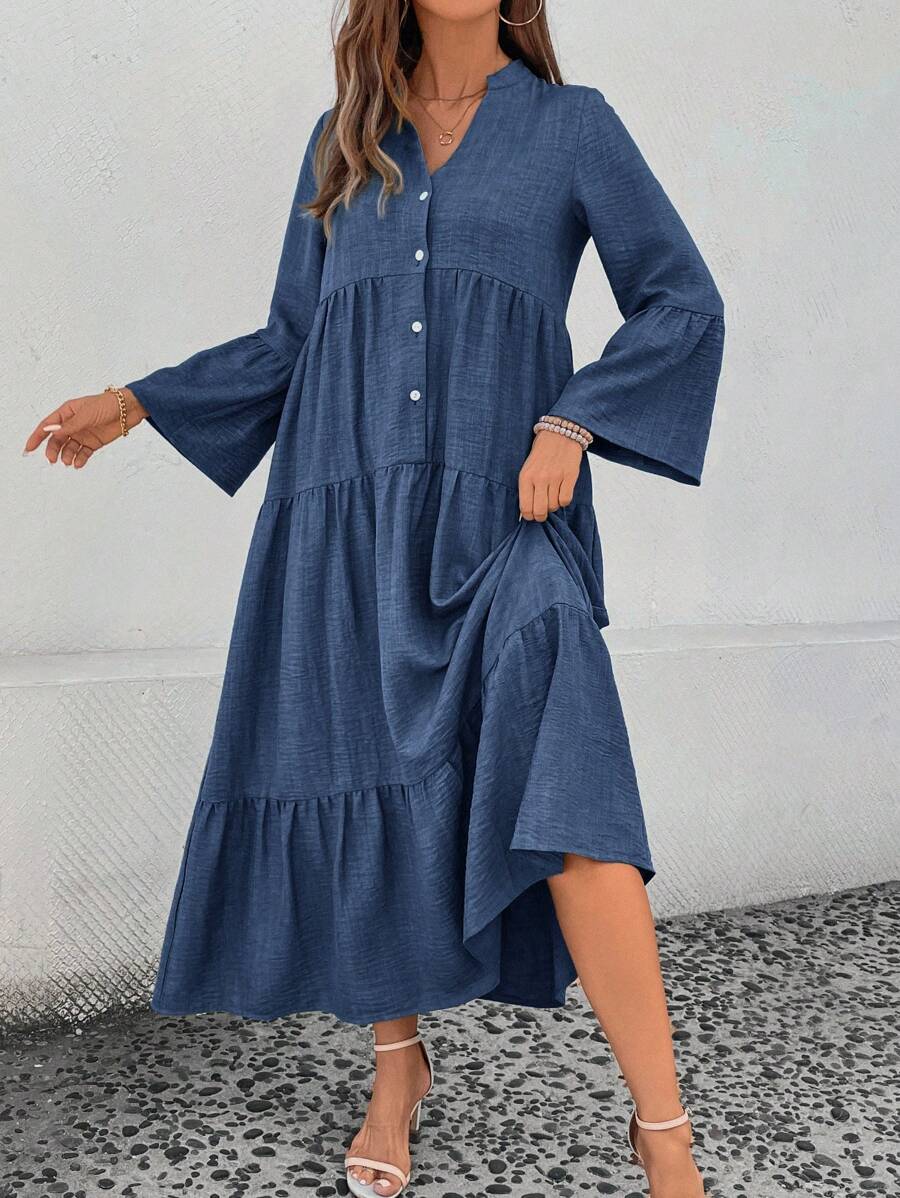 Clara Tiered V Neck Maxi Dress - view 5