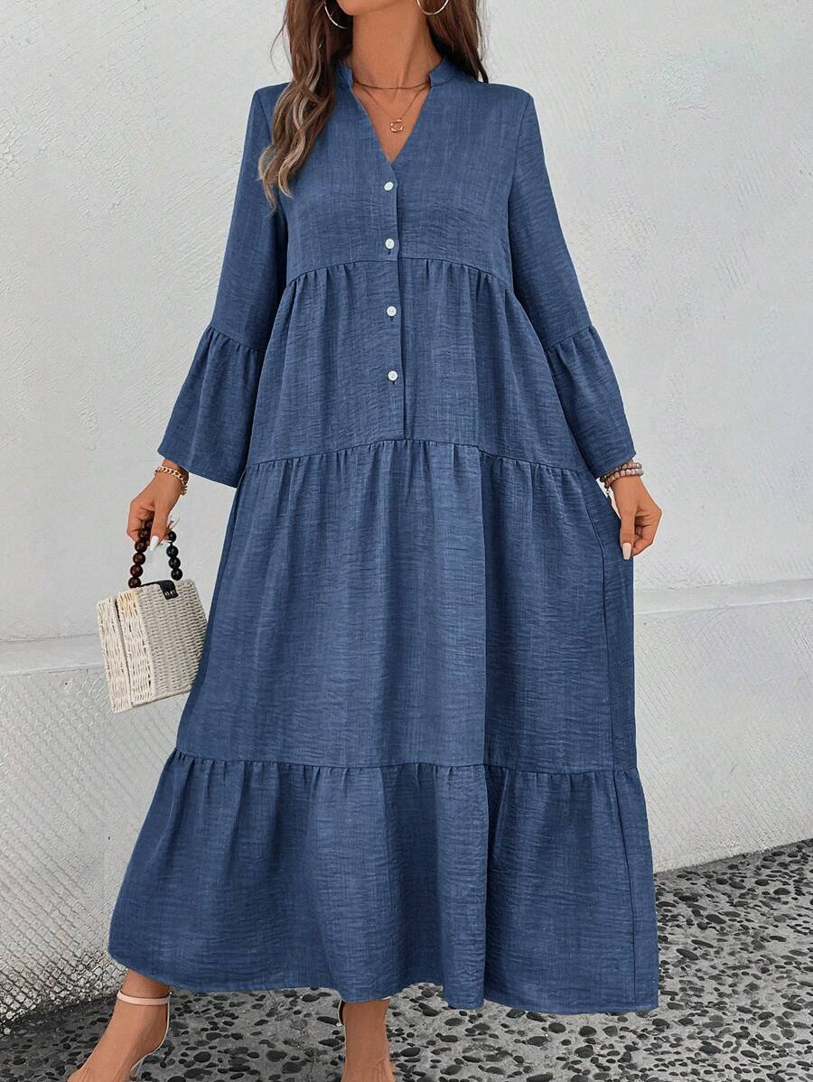 Clara Tiered V Neck Maxi Dress - view 4