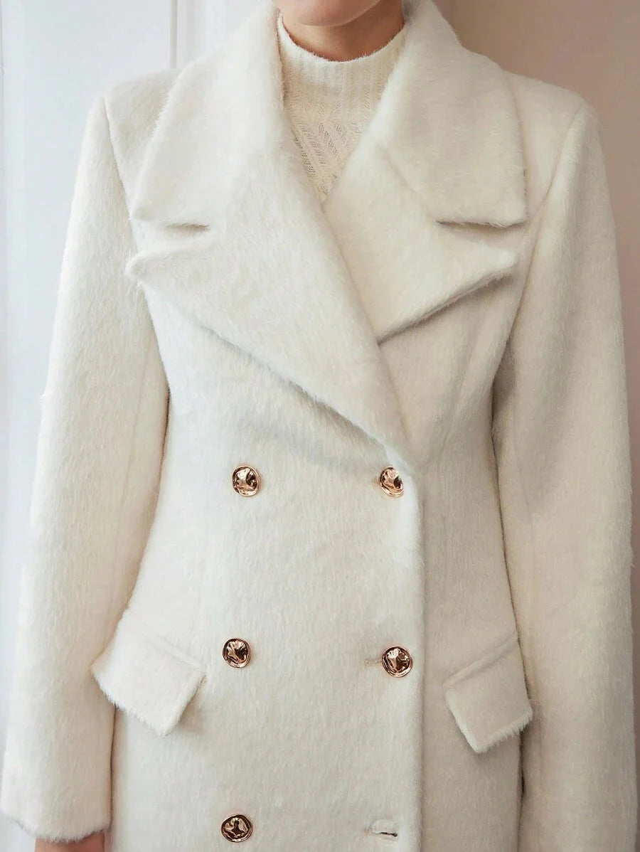 Julia Double Breasted Notch Lapel Longline Overcoat - view 3