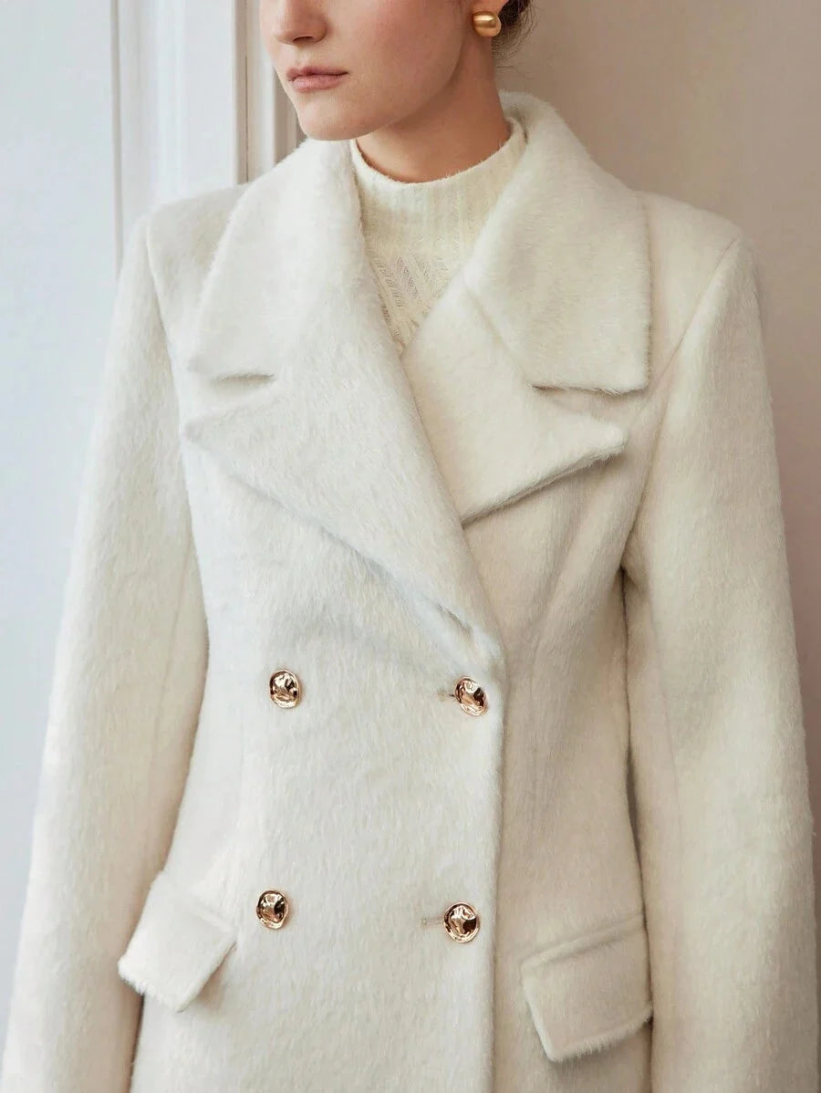 Julia Double Breasted Notch Lapel Longline Overcoat - view 4