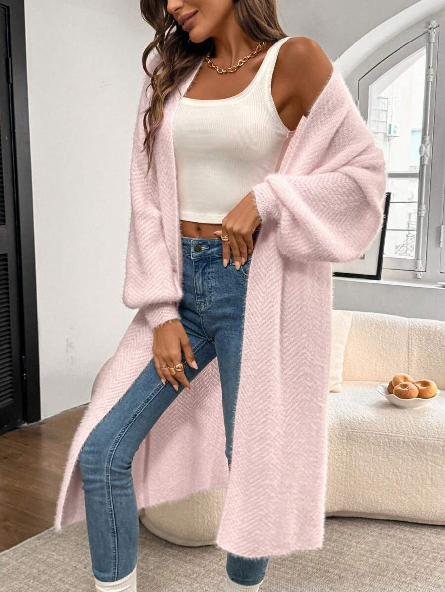 Anya Textured Open Front Layered Cardigan - view 9