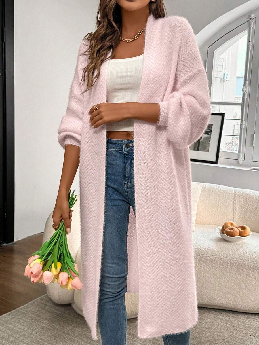 Anya Textured Open Front Layered Cardigan - view 10