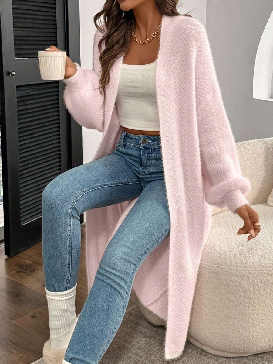 Anya Textured Open Front Layered Cardigan - view 12