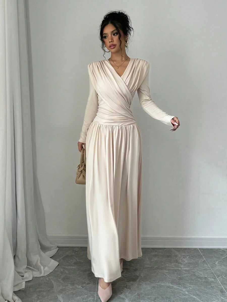 Persephone V Neck Ruched Maxi Dress - view 3