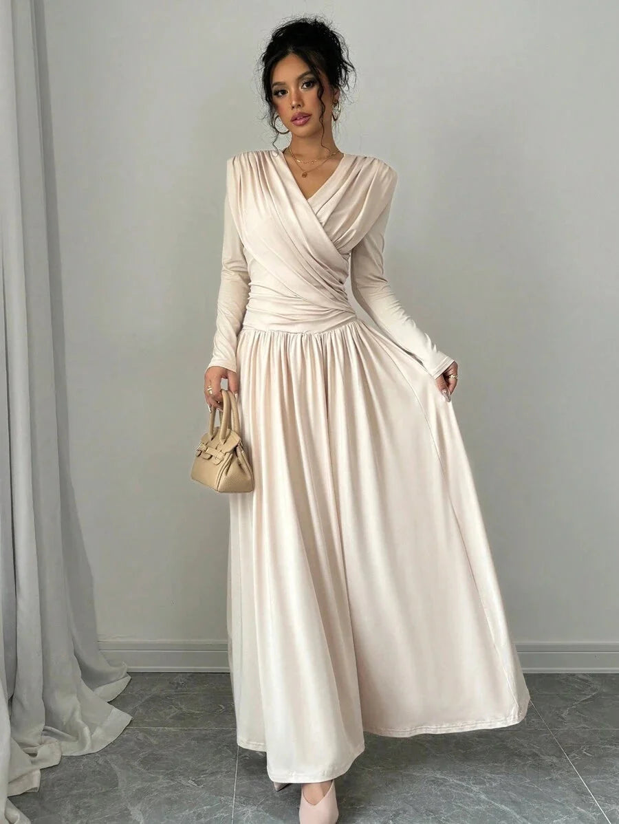 Persephone V Neck Ruched Maxi Dress - view 4
