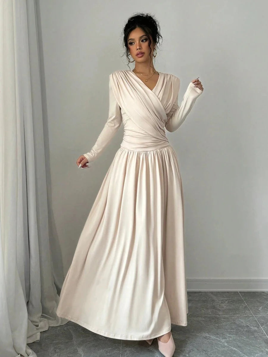Persephone V Neck Ruched Maxi Dress - view 5