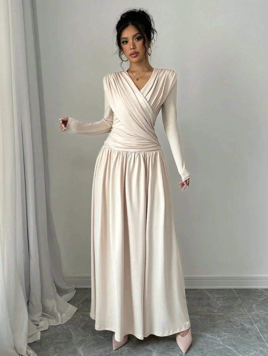 Persephone V Neck Ruched Maxi Dress - view 6