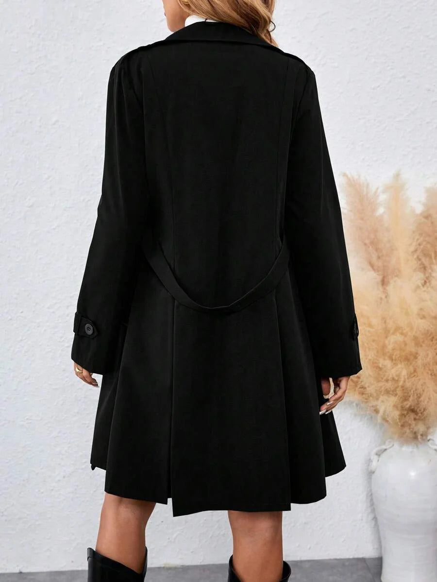 Hazel Belted Double Breasted Collared Trench Coat - view 2