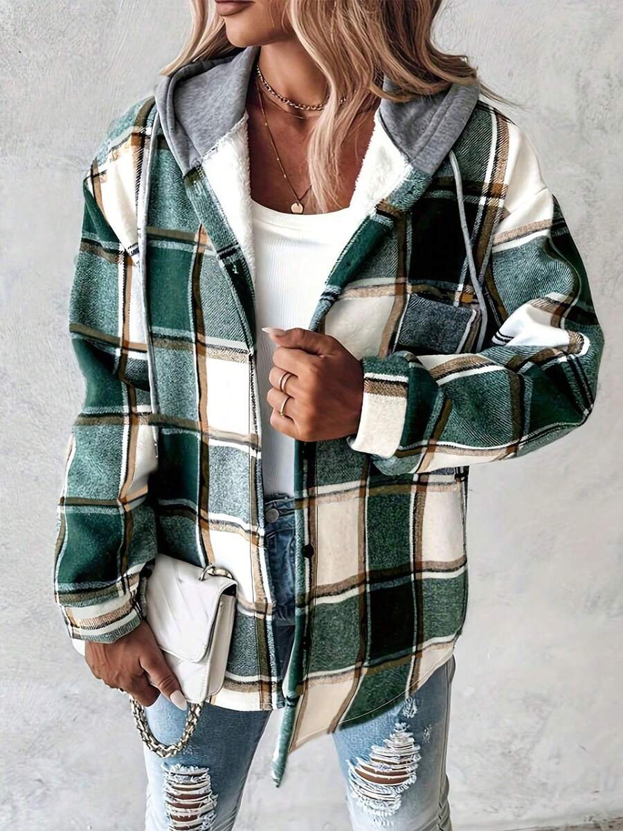 Camille Plaid Button Front Jacket - view 3