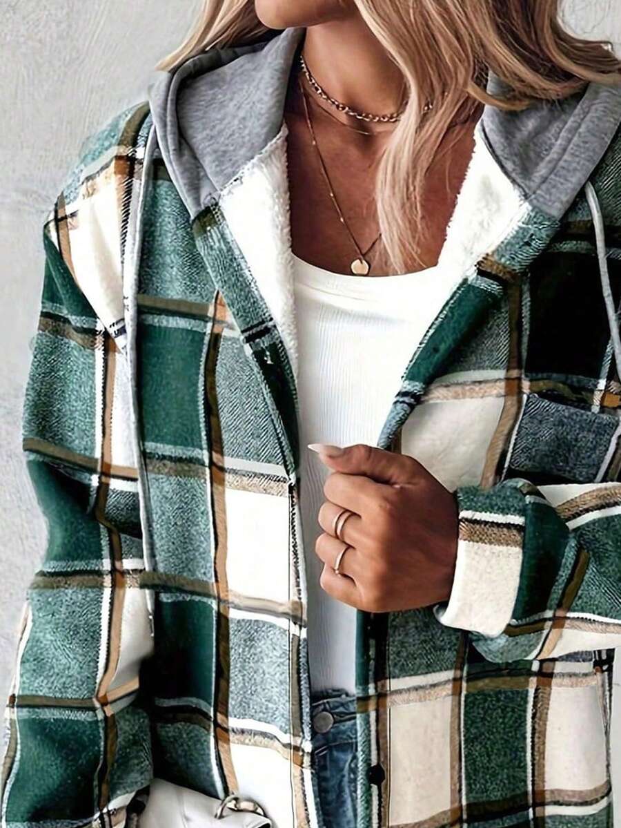 Camille Plaid Button Front Jacket - view 4