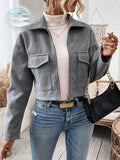 Marguerite Zip Front Collared Patch Pocket Jacket - front view