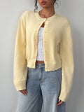 Sofia Round Neck Cropped Cardigan - front view
