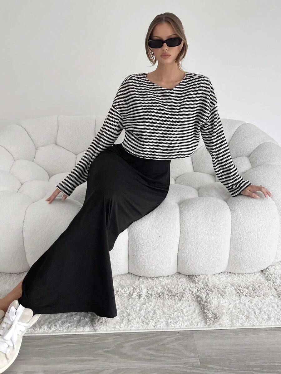 Noor Striped Boat Neck Two Piece Set - view 6