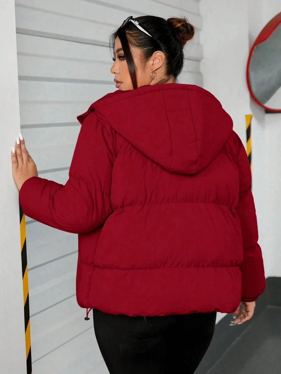 Talia Hooded Drawstring Hem Puffer Jacket - view 6