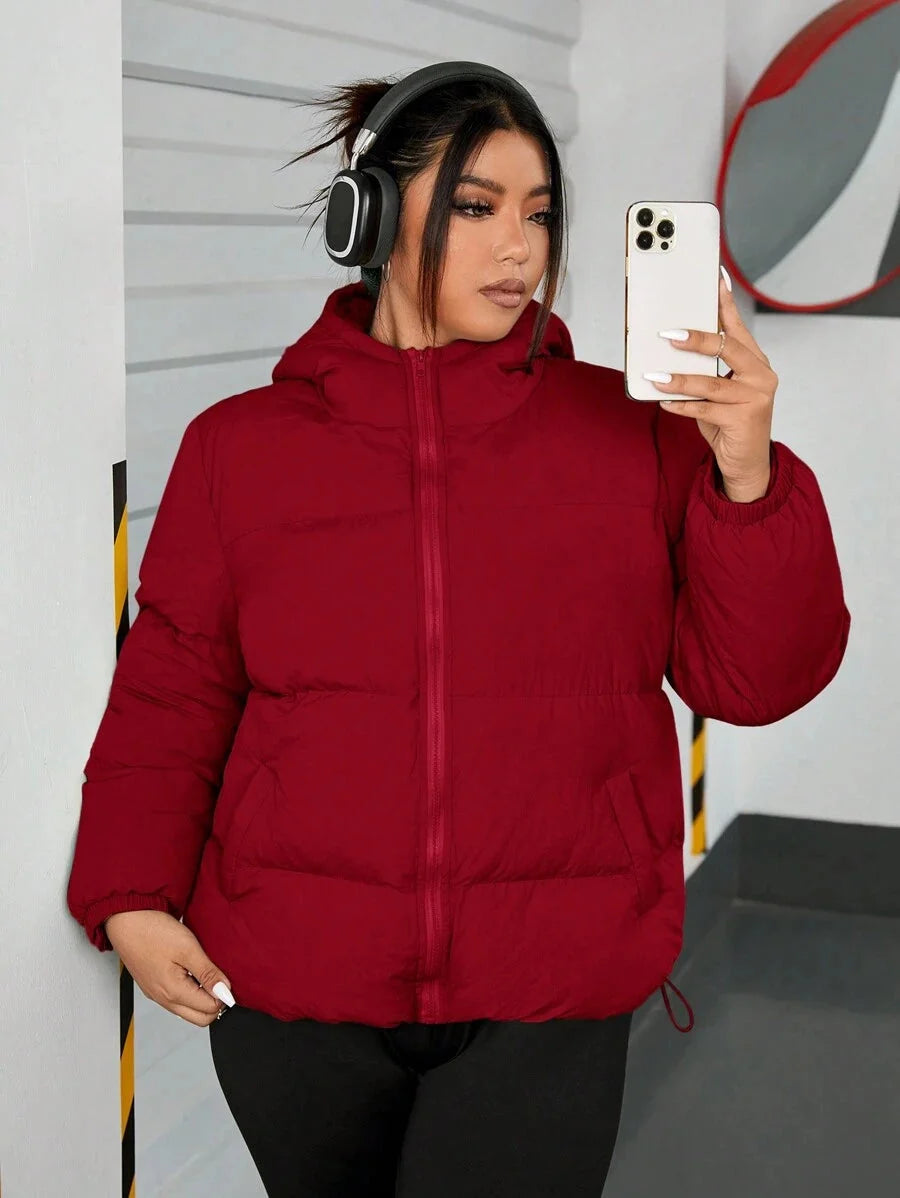 Talia Hooded Drawstring Hem Puffer Jacket - view 7