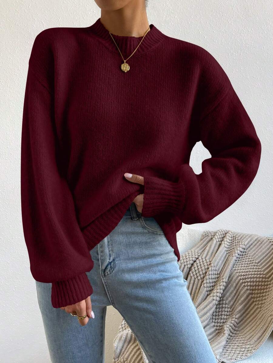 Ava Turtleneck Drop Shoulder Sweater - view 12