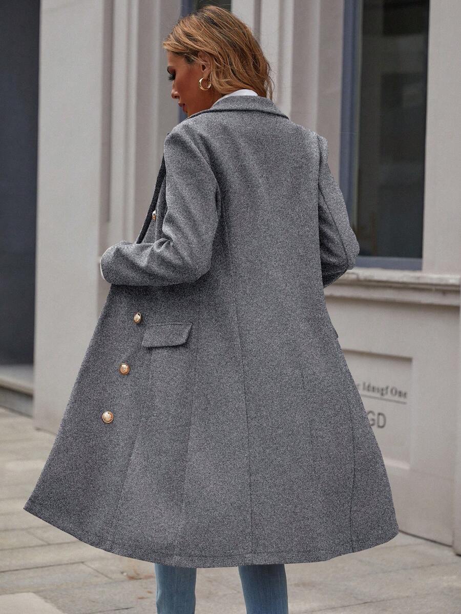 Sabine Notch Lapel Midi Length Longline Overcoat - view 3