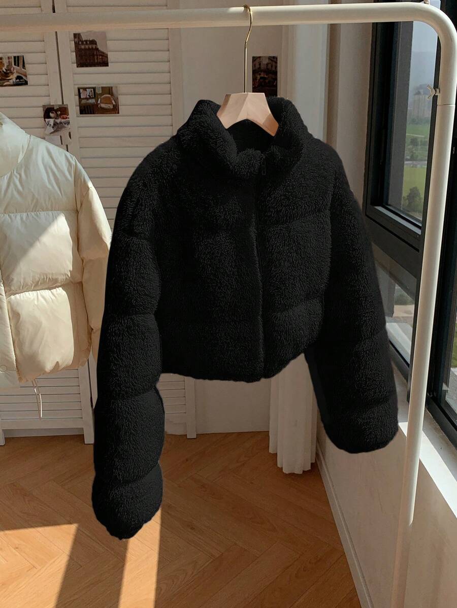 Anya Cropped Stand Collar Collared Puffer Jacket - view 9