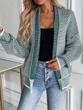 Elena Open Front Collared Layered Cardigan - front view