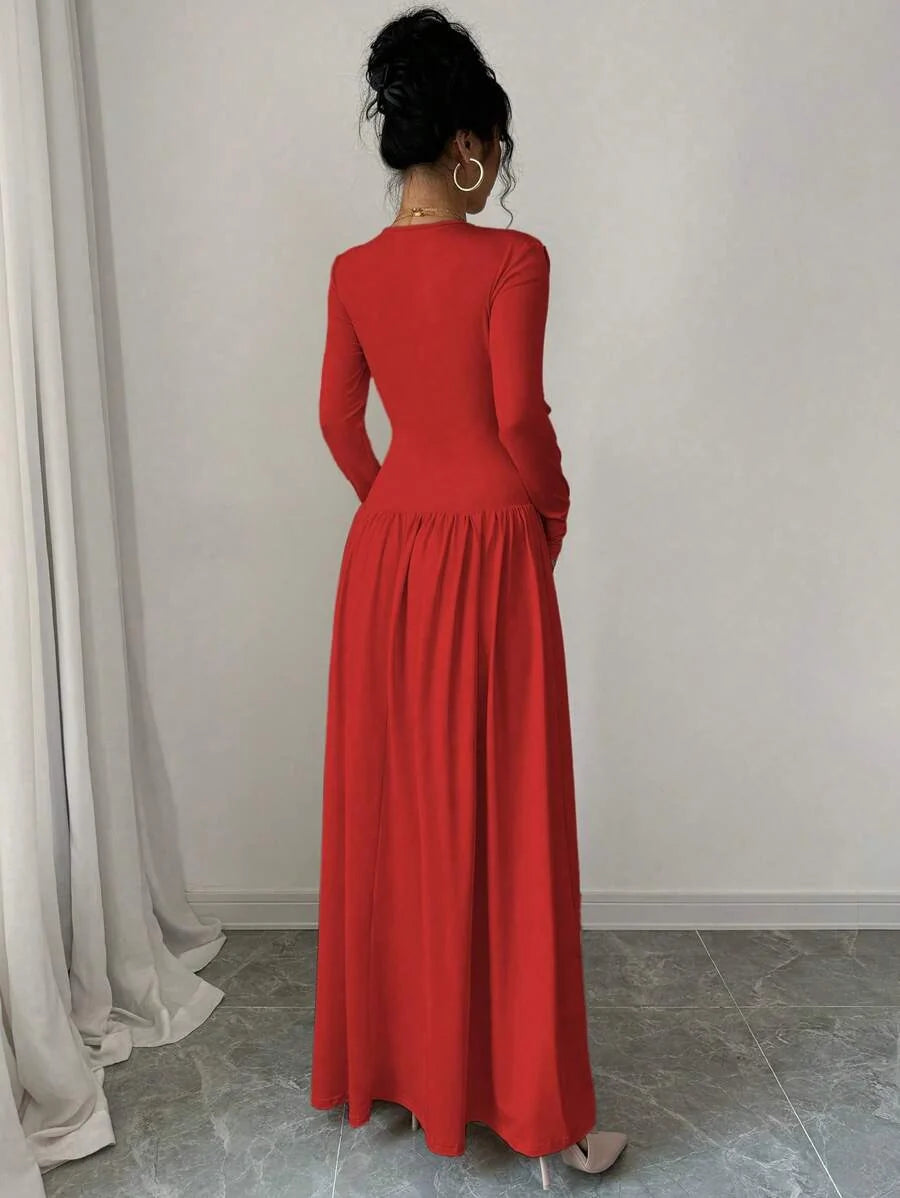 Persephone V Neck Ruched Maxi Dress - view 8