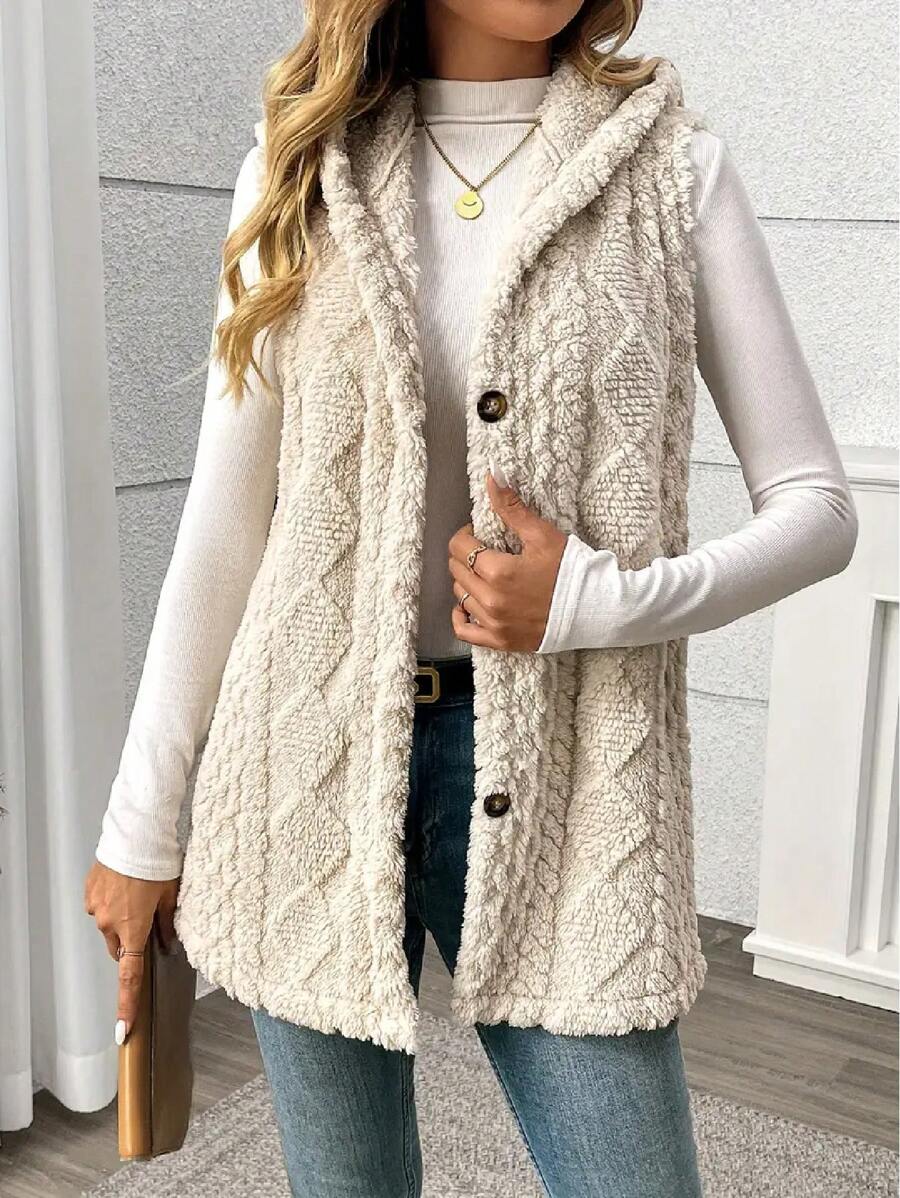 Aurora Cable Knit Sleeveless Layered Vest - view 5