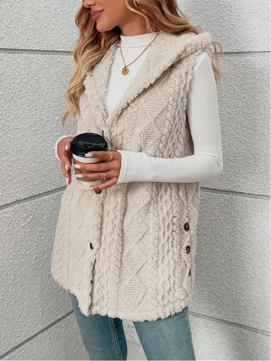 Aurora Cable Knit Sleeveless Layered Vest - view 4