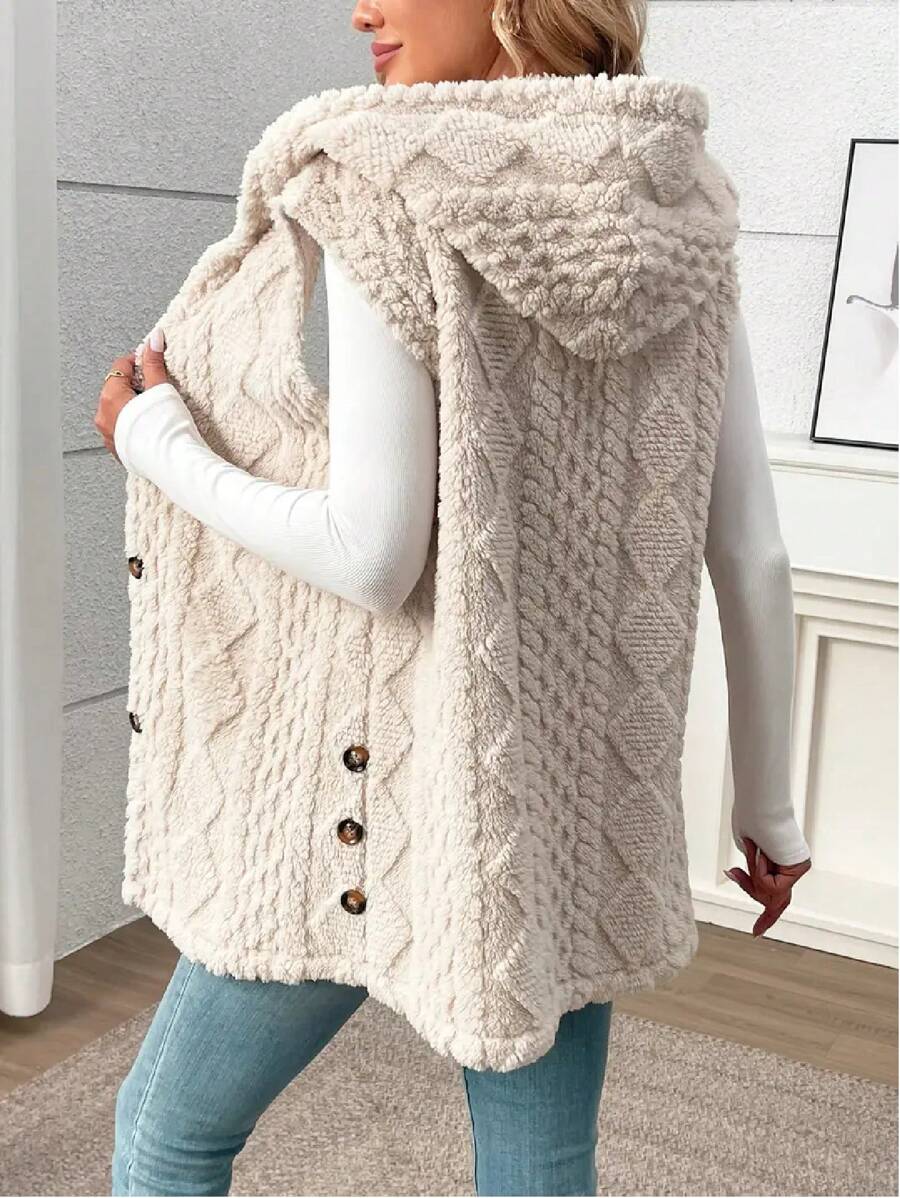 Aurora Cable Knit Sleeveless Layered Vest - view 2