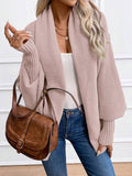 Elsa Open Front Shawl Collar Collared Cardigan - front view