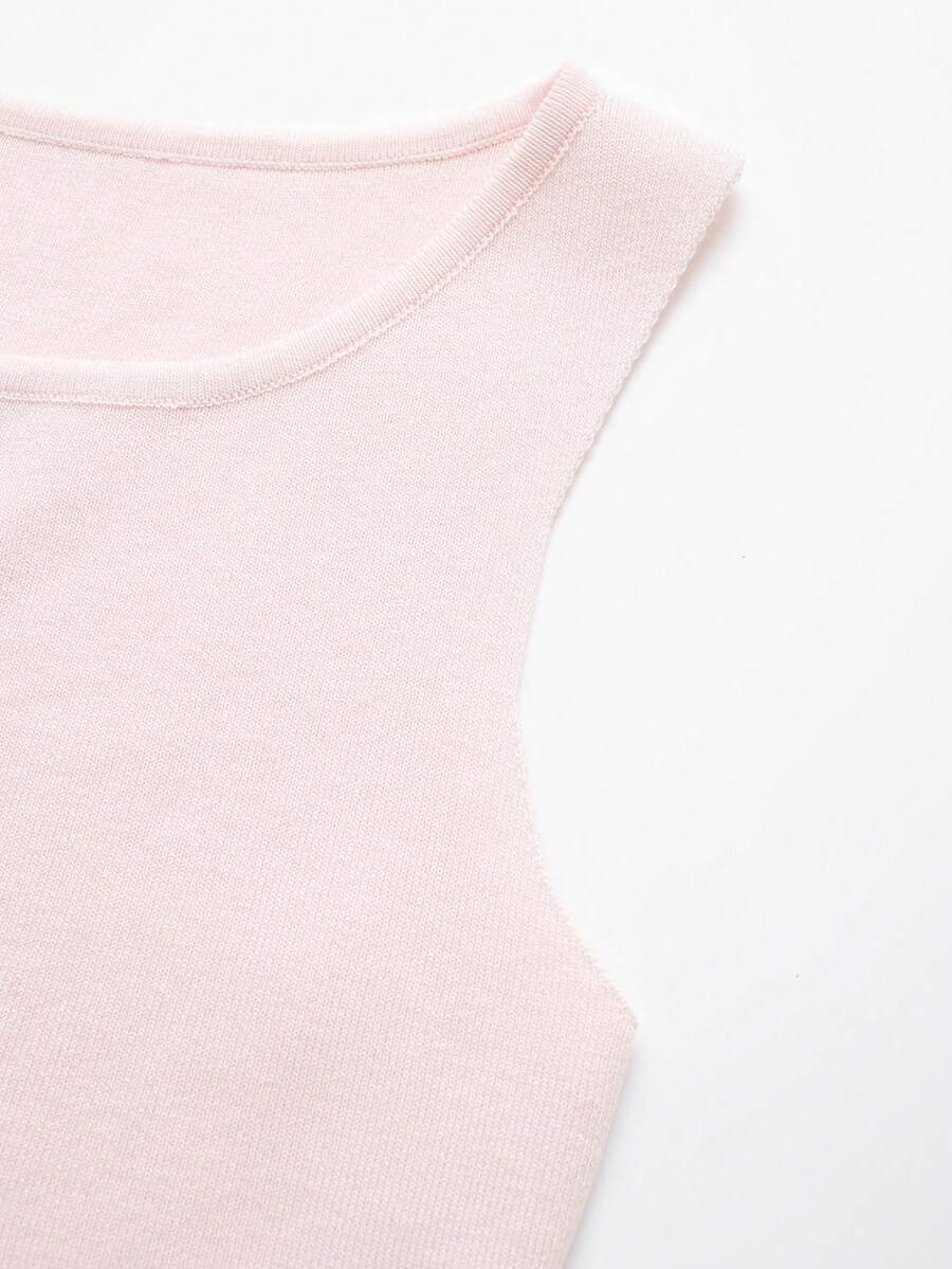 Selin Ribbed Button Front Sleeveless Top - view 4