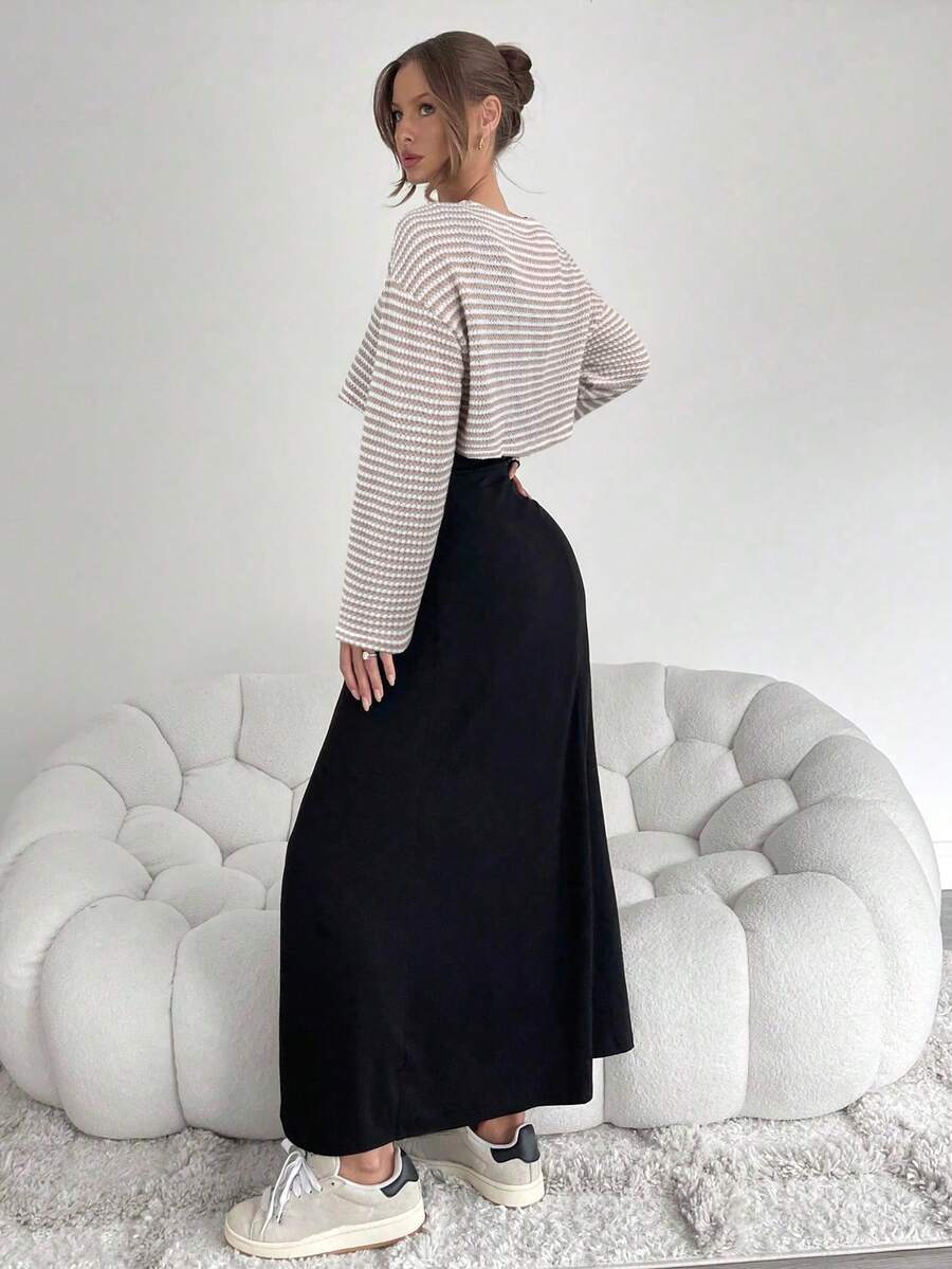 Noor Striped Boat Neck Two Piece Set - view 8