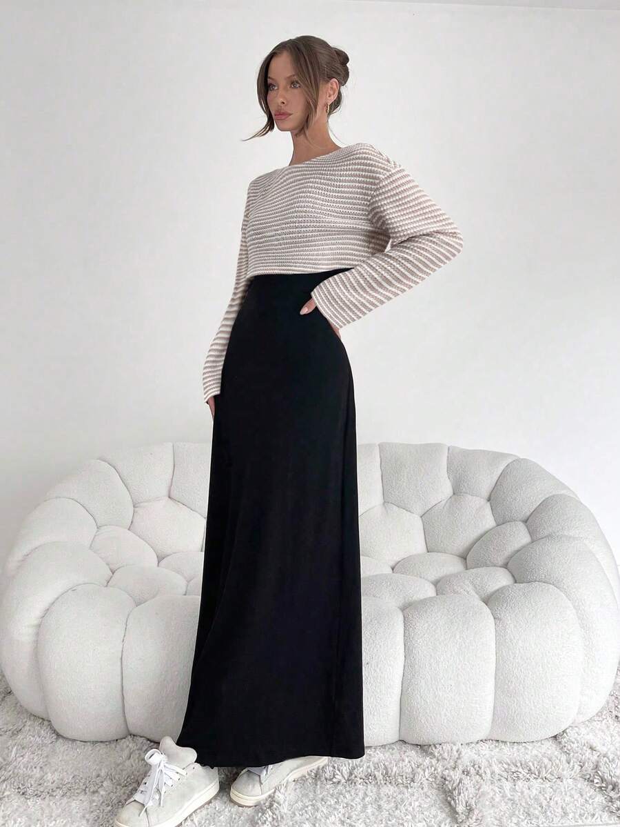 Noor Striped Boat Neck Two Piece Set - view 11