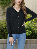 Ida Ribbed Button Front V Neck Cardigan - view 4