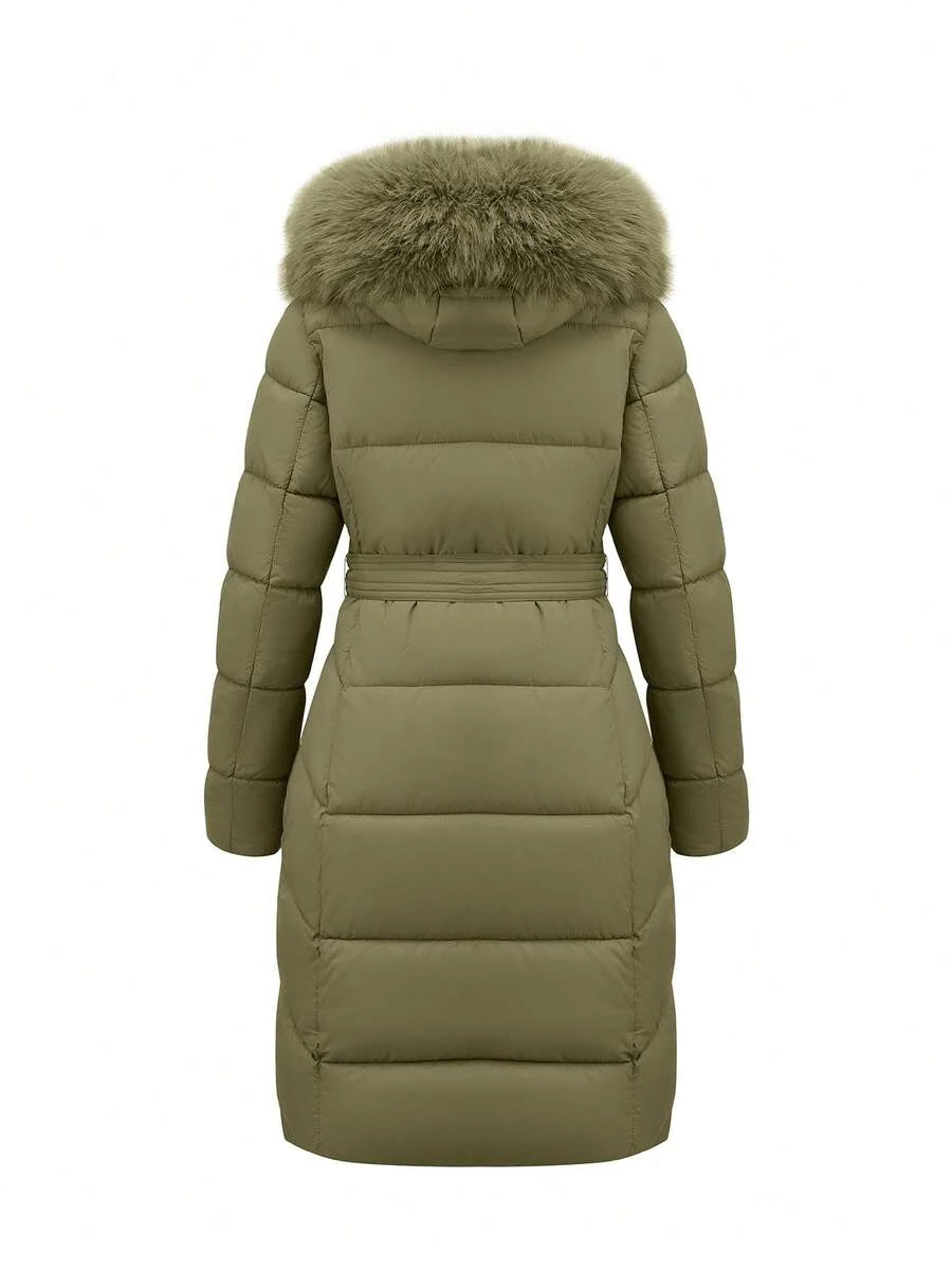 Amira Belted Longline Hooded Puffer Jacket - view 11
