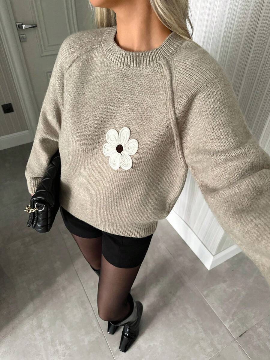 Anouk Daisy Print Raglan Sleeve Sweater - view 5