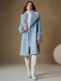 Nadine Collared Midi Length Longline Overcoat - front view