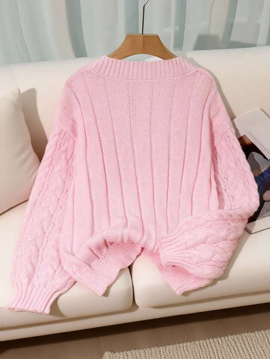 Petra Cable Knit Ribbed Chunky Knit Sweater - view 2
