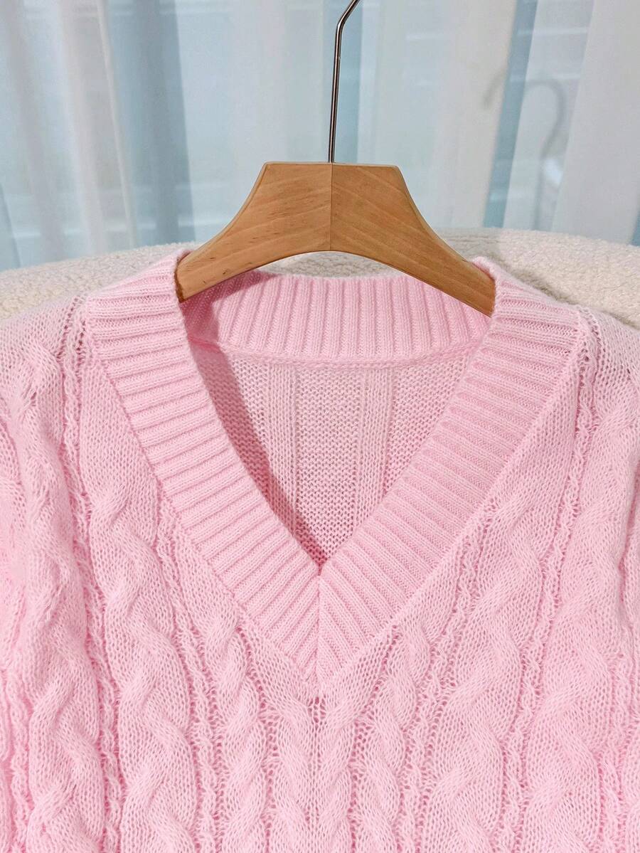 Petra Cable Knit Ribbed Chunky Knit Sweater - view 3