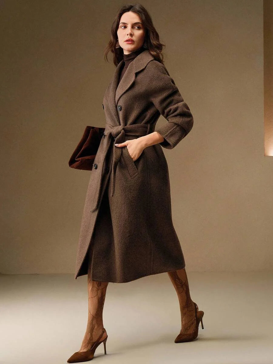 Laura Belted Double Breasted Longline Overcoat - view 7