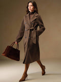 Laura Belted Double Breasted Longline Overcoat - front view