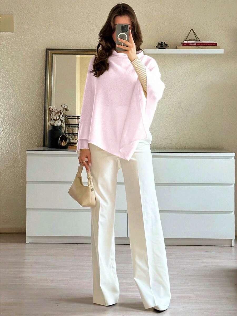 Sabine Boat Neck Asymmetric Neck Sweater - view 12
