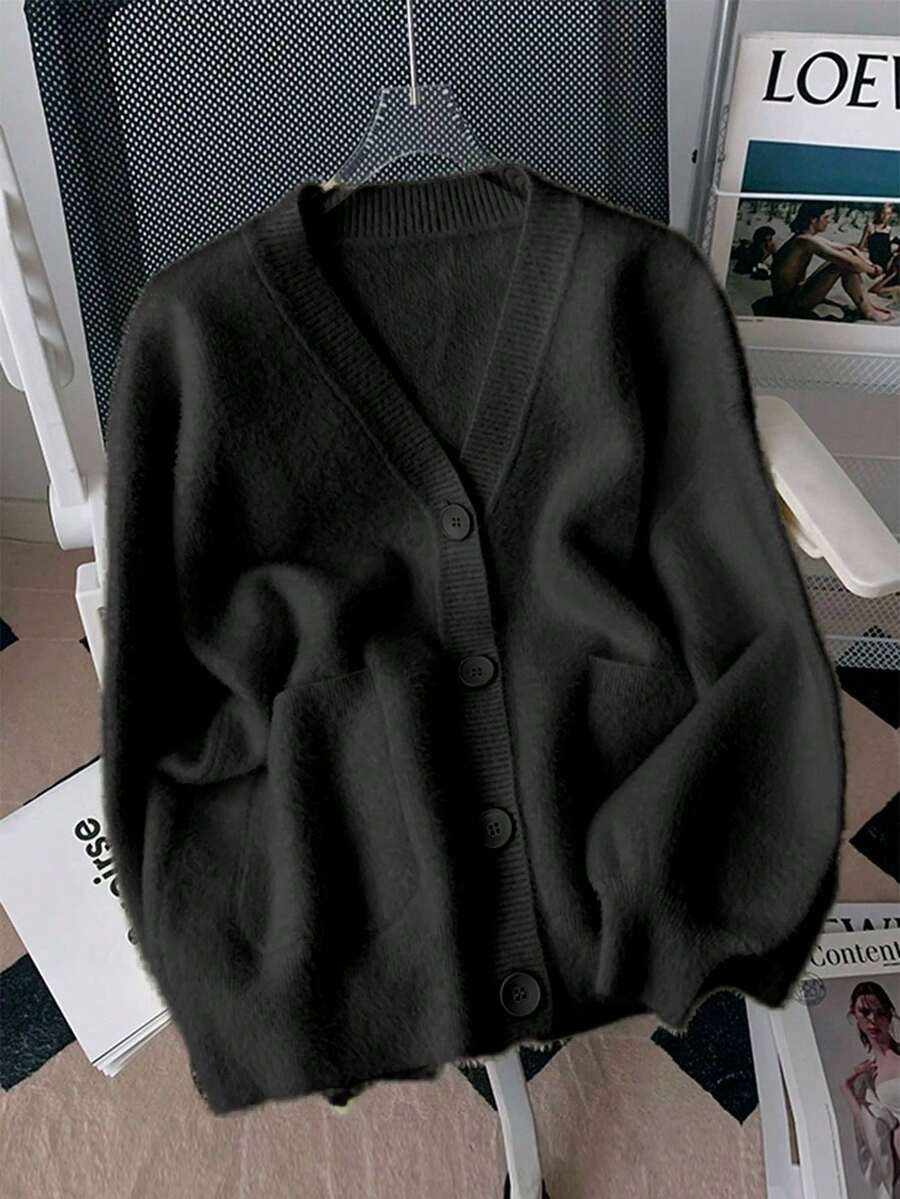 Marta V Neck Patch Pocket Layered Cardigan - view 3