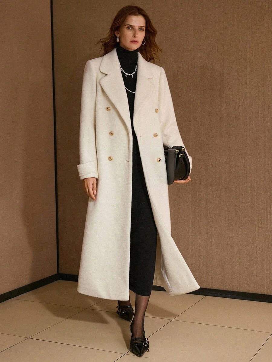 Lea Belted Double Breasted Notch Lapel Longline Overcoat - view 4