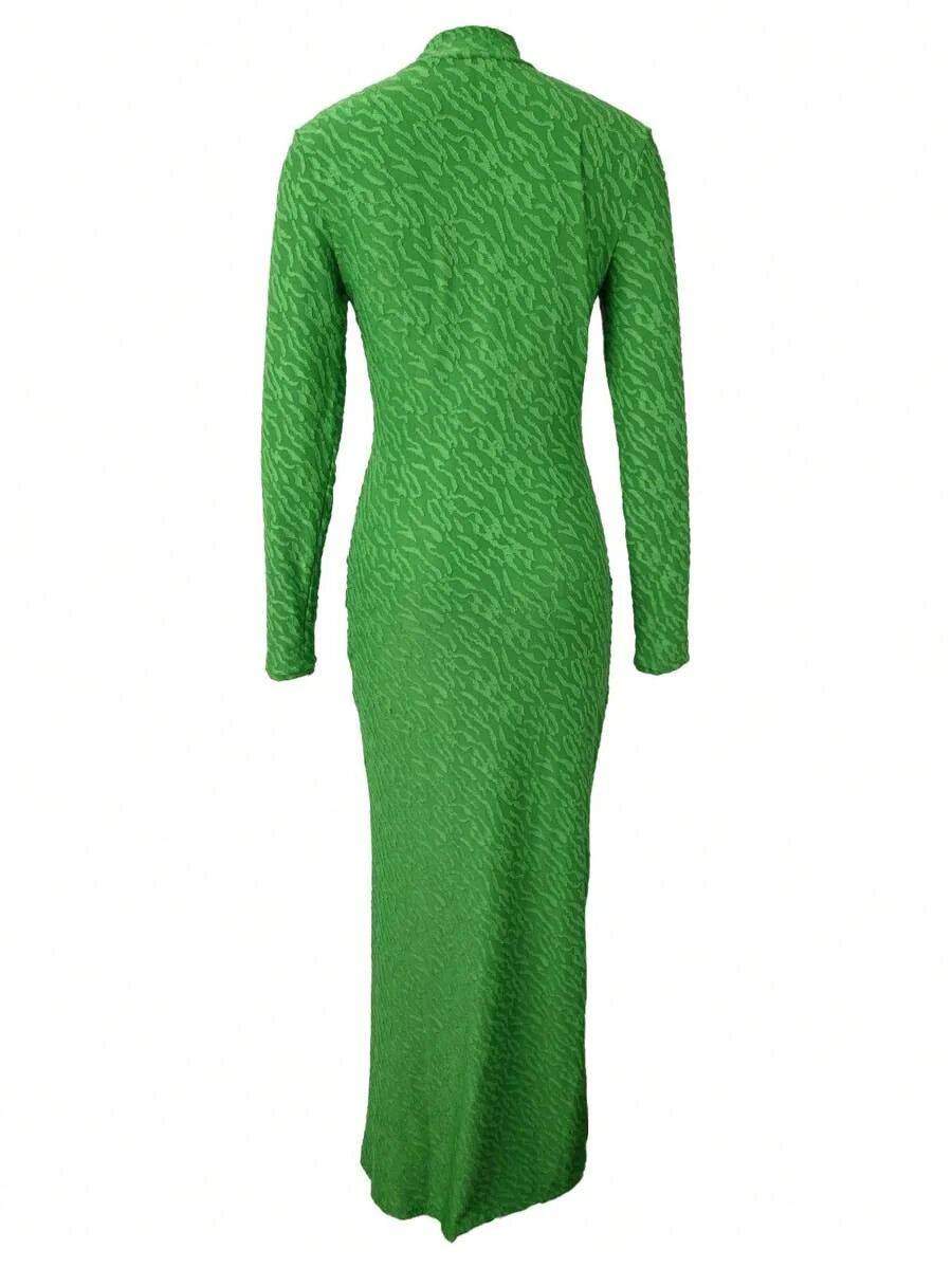Thea Textured High Neck Maxi Dress - view 3