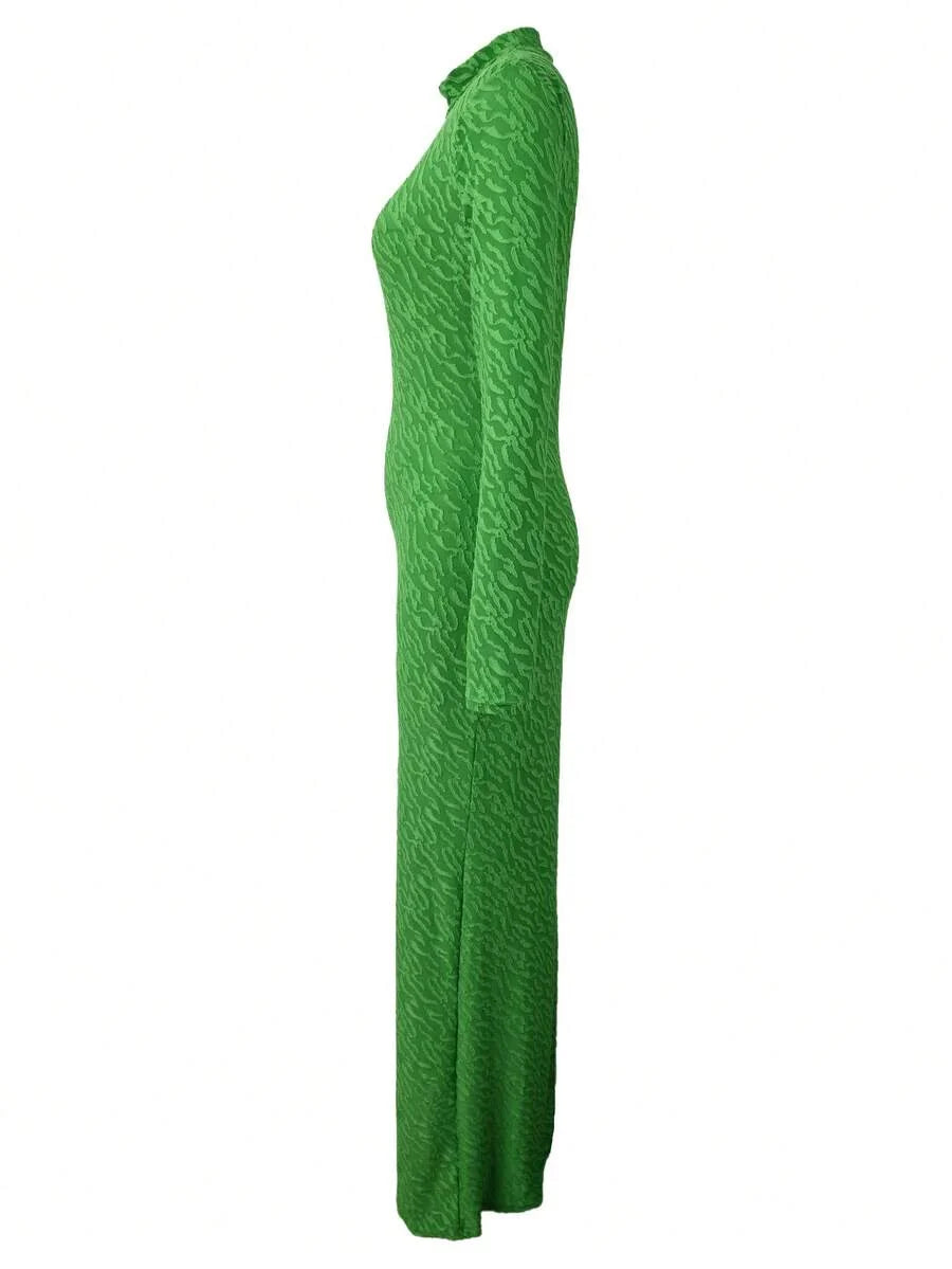 Thea Textured High Neck Maxi Dress - view 4