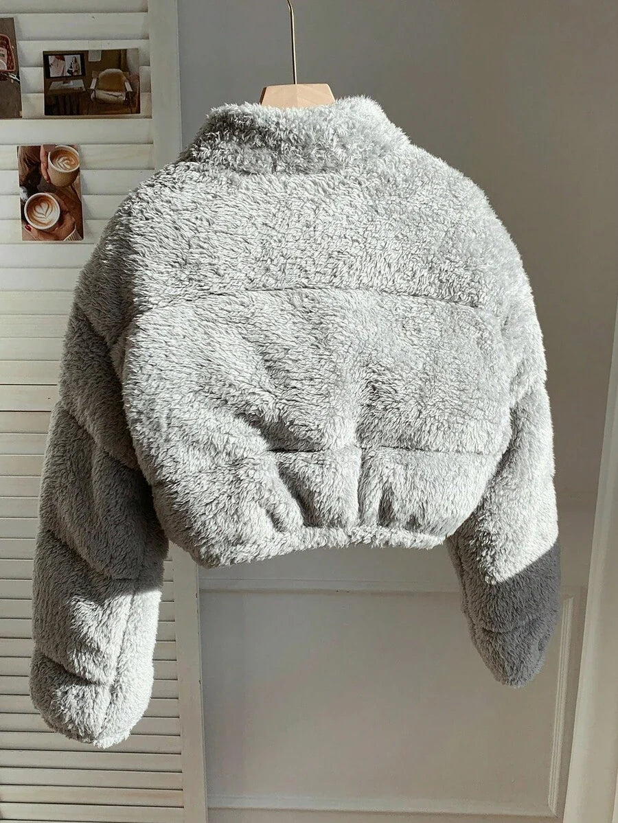 Anya Cropped Stand Collar Collared Puffer Jacket - view 11