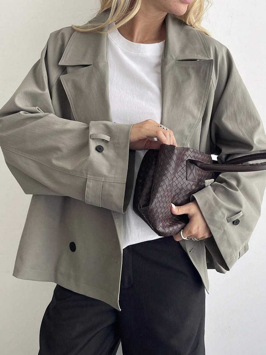 Anna Oversized Double Breasted Notch Lapel Overcoat - view 3