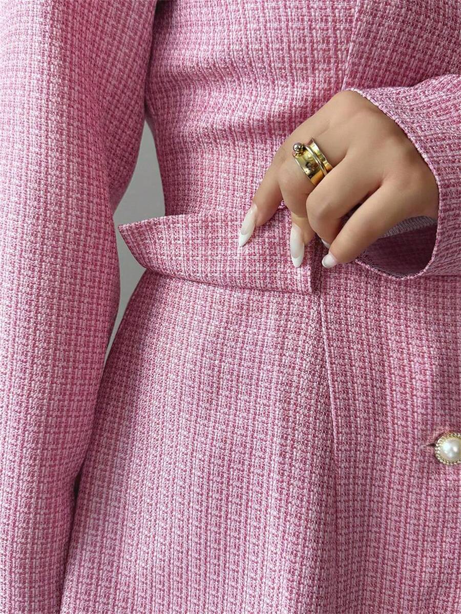 Nora Notch Lapel A Line Dress - view 8