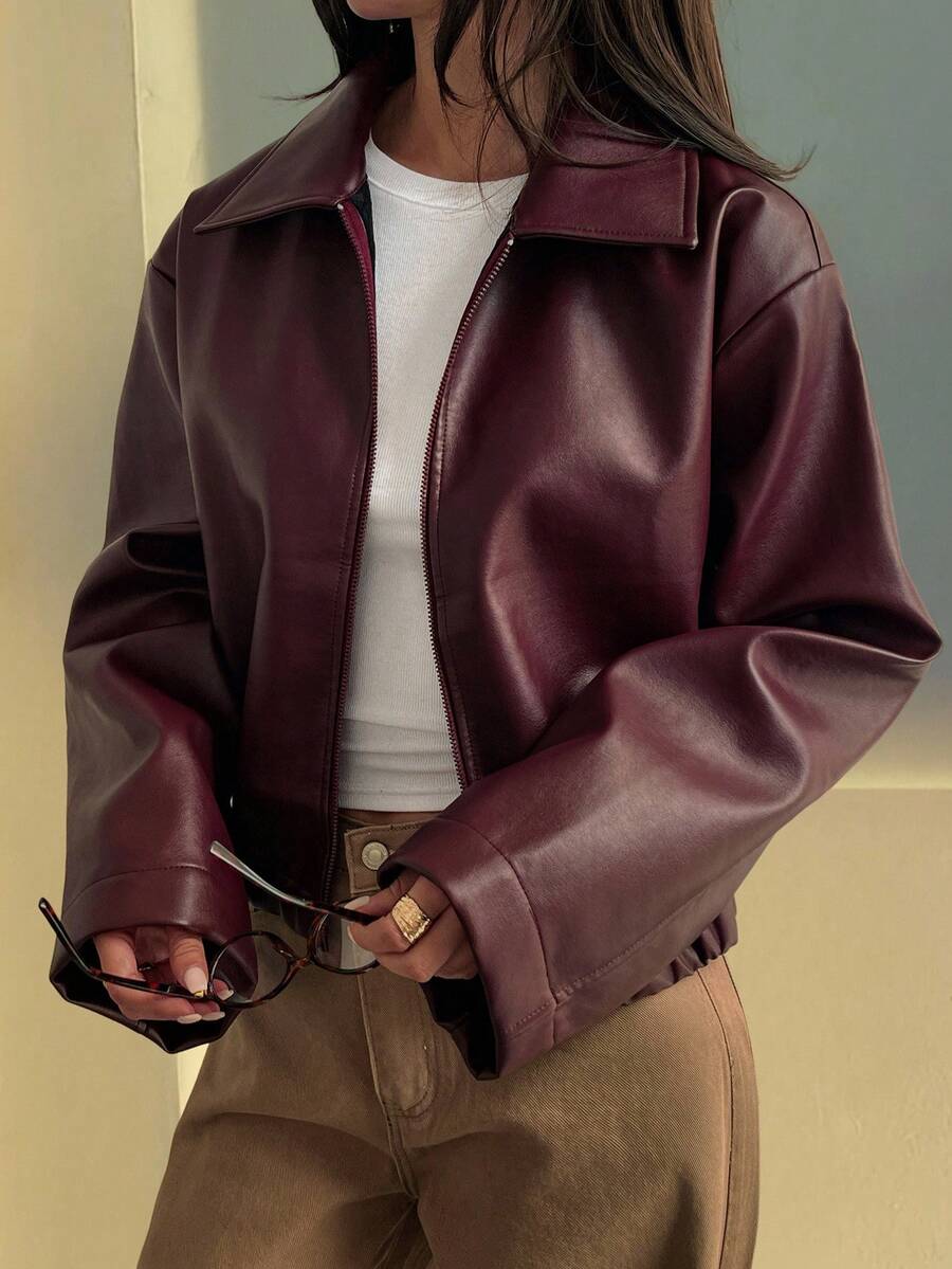 Colette Collared Zip Front Jacket - front view