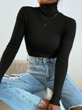 Sanne Ribbed Turtleneck Slim Fit Sweater - view 2